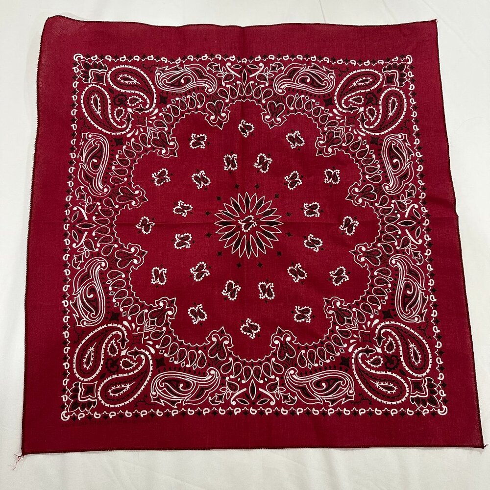 Burgundy Paisley Bandana Square Scarf